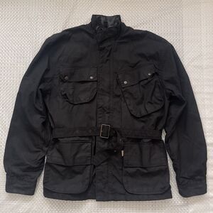 Vtg Kakadu Traders Australia Oilskin Waxed Jacket Waist Belt Relaxed Fit Men M